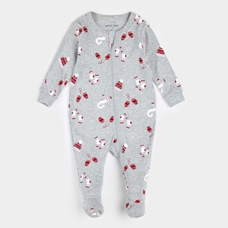 PETIT LEM PYJAMA À PATTES À IMPRIMÉS DE TRICOTS - GRIS