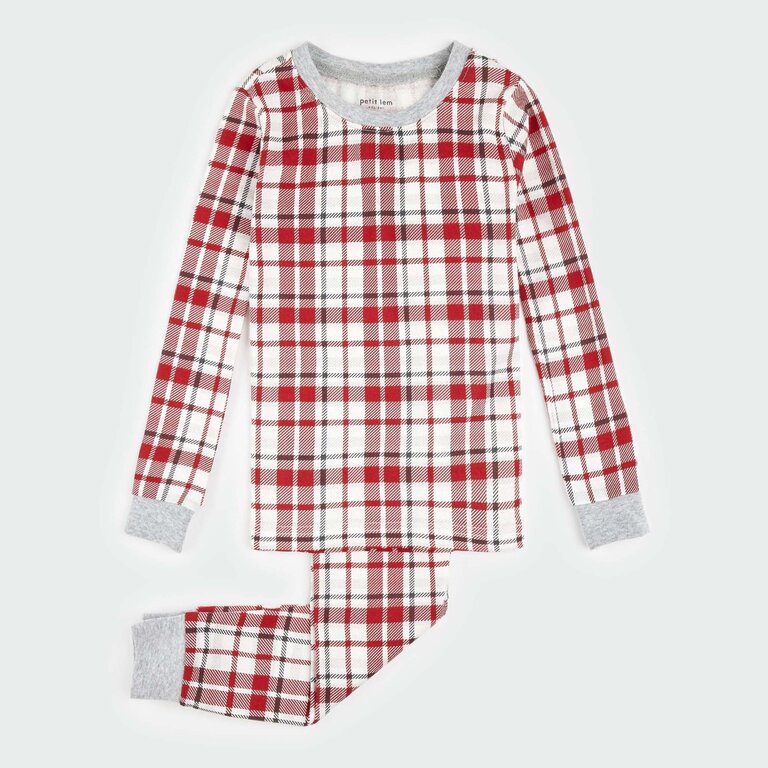 PETIT LEM PYJAMA 2 PIÈCES À CARREAUX - ROUGE