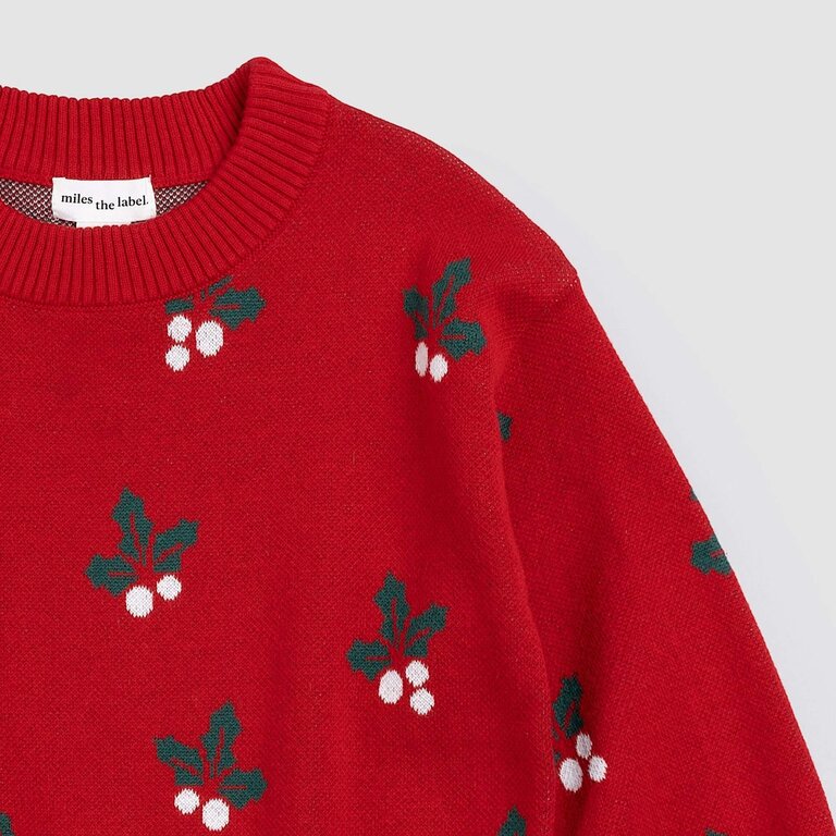 MILES THE LABEL PULL JAQUARD À IMPRIMÉ DE GUI - ROUGE