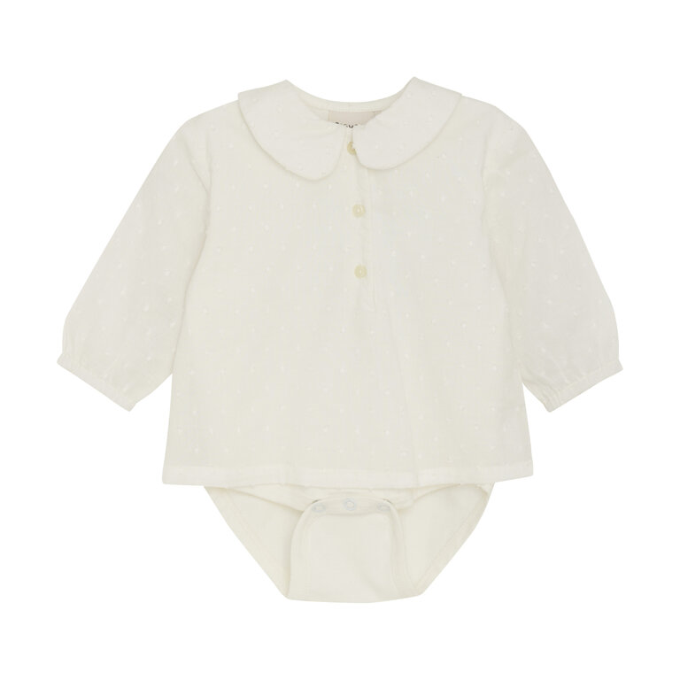 MINYMO BLOUSE CACHE-COUCHE À PLUMETIS - ÉCRU