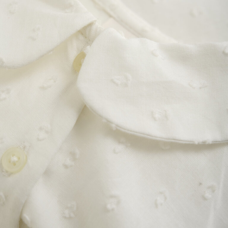 MINYMO BLOUSE CACHE-COUCHE À PLUMETIS - ÉCRU