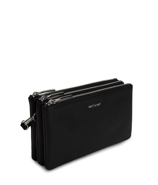 MATT & NAT SAC À BANDOULIÈRE TRIPLET PURITY - NOIR