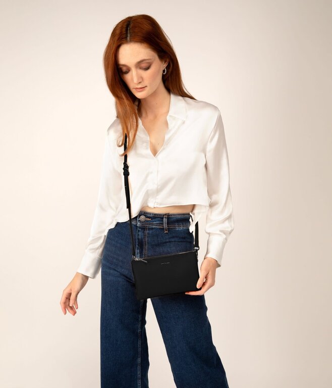 MATT & NAT SAC À BANDOULIÈRE TRIPLET PURITY - NOIR