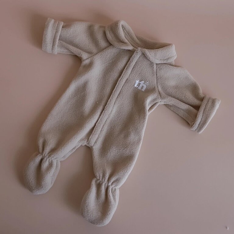 TINY HARLOW DOLL FOOTED PAJAMAS - TAUPE