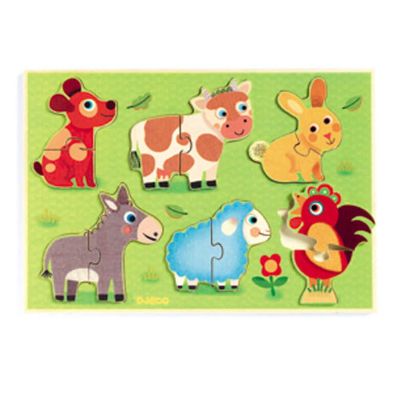 DJECO PUZZLE EN BOIS 12 PCS - COUCOU-COW