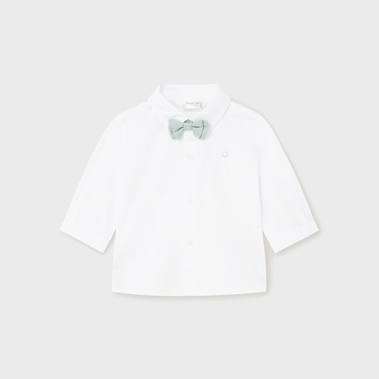 MAYORAL CHEMISE HABILLÉE AVEC NOEUD PAPILLON SAUGE - BLANC