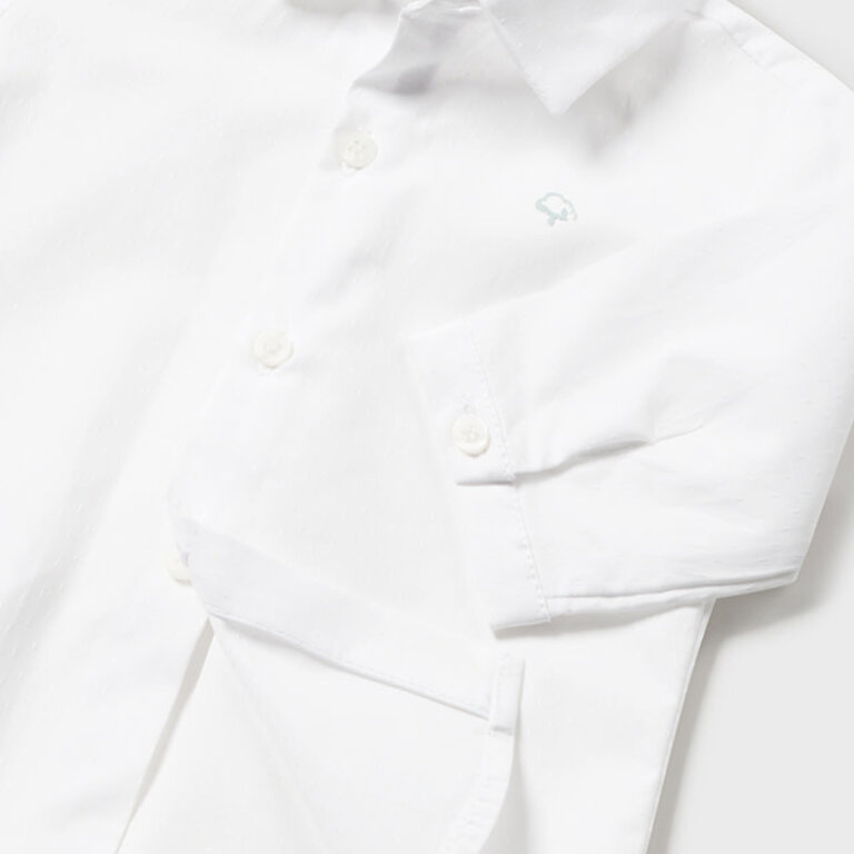 MAYORAL CHEMISE HABILLÉE AVEC NOEUD PAPILLON SAUGE - BLANC