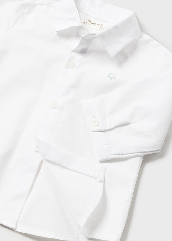 CHEMISE HABILLÉE AVEC NOEUD PAPILLON SAUGE - BLANC