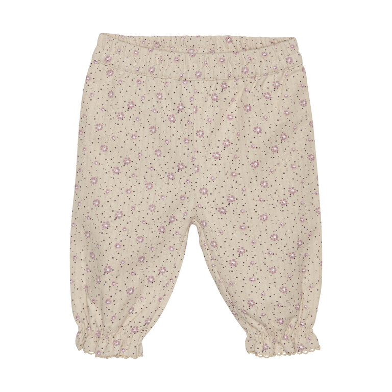 FIXONI PANTALONS DE COTON - BEIGE À FLEURS