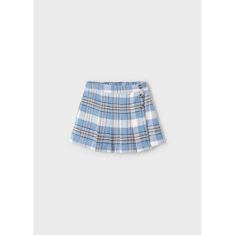 MAYORAL JUPE SHORT À CARREAUX - CIEL