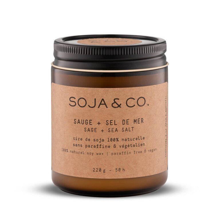 SOJA & CO. CHANDELLE -  SAUGE + SEL DE MER