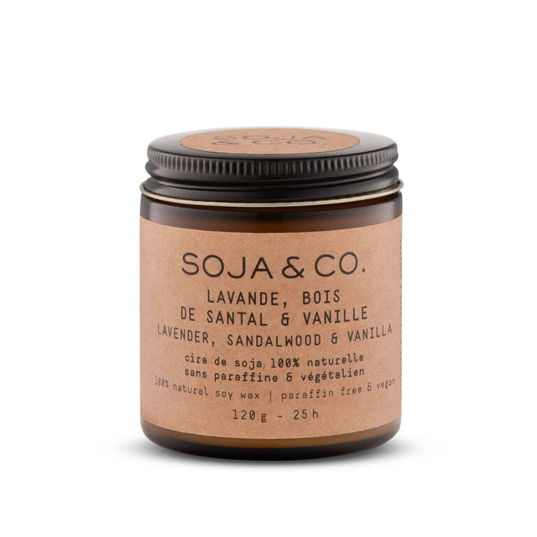 SOJA & CO. CHANDELLE -  LAVANDE, BOIS DE SANTAL & VANILLE