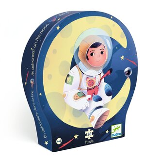 DJECO PUZZLE SILHOUETTE -  UN ASTRONAUTE DANS LA LUNE 36 PCS