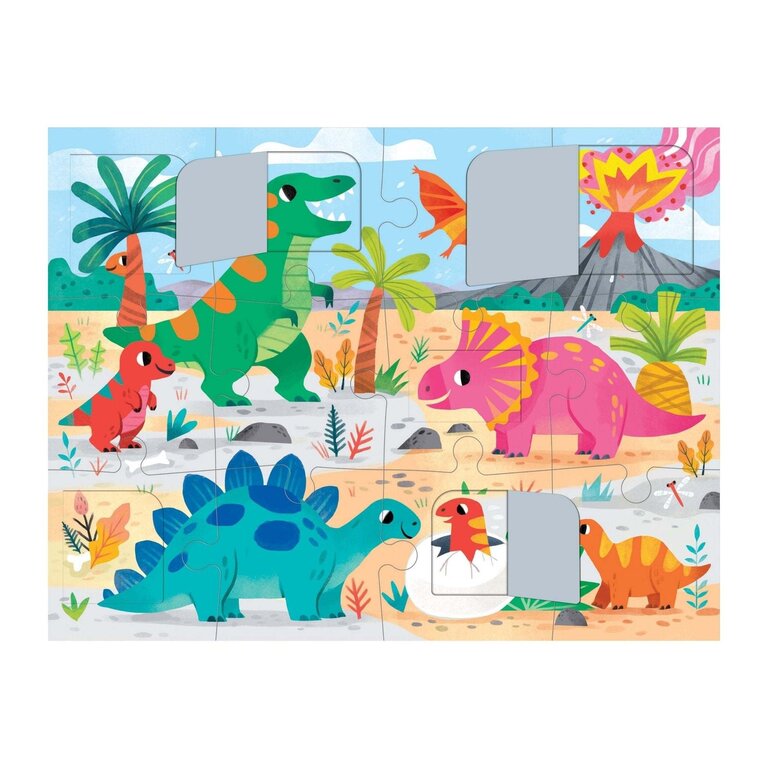 MUDPUPPY PUZZLE À RABATS 12 PCS - PARC DE DINOSAURES