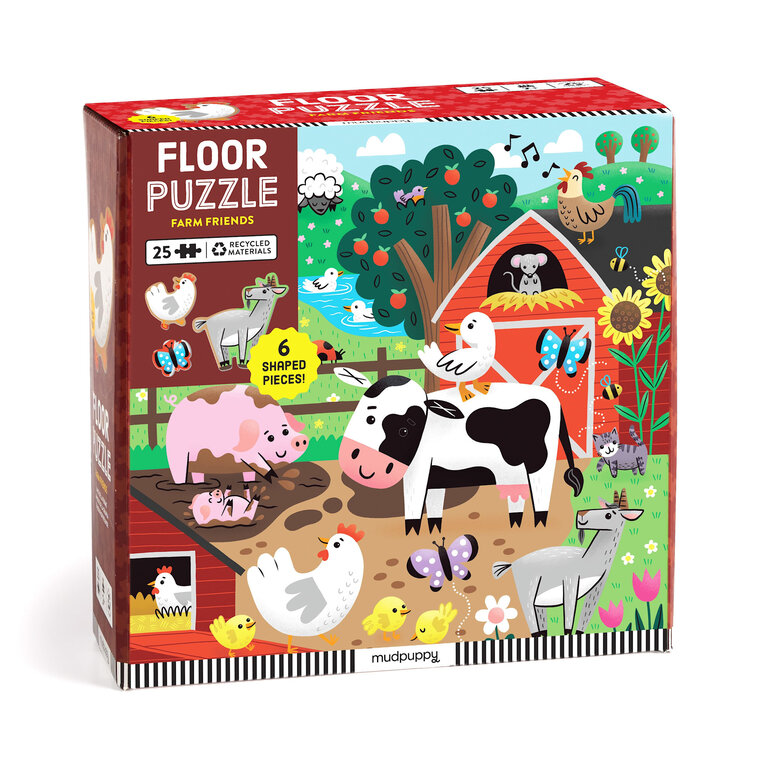 MUDPUPPY PUZZLE DE SOL 25 PCS - ANIMAUX DE LA FERME