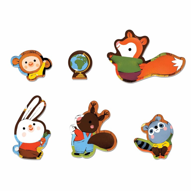 MUDPUPPY PUZZLE DE SOL 25 PCS - L'ÉCOLE DE LA FORÊT