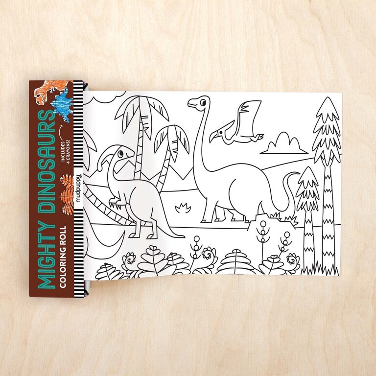 MUDPUPPY MINI ROULEAU DE COLORIAGE -  MIGHTY DINOSAURS