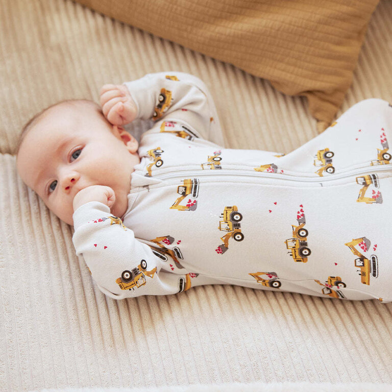 PETIT LEM PYJAMA À PATTES À IMPRIMÉS DE CAMION - GRIS