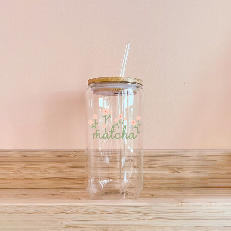 MÖMY VERRE BOHO 16OZ - MATCHA FLEURS