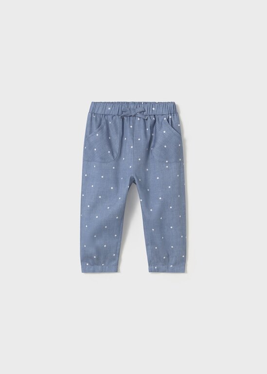 MAYORAL PANTALON EN CHAMBRAY À POIS - BLEU