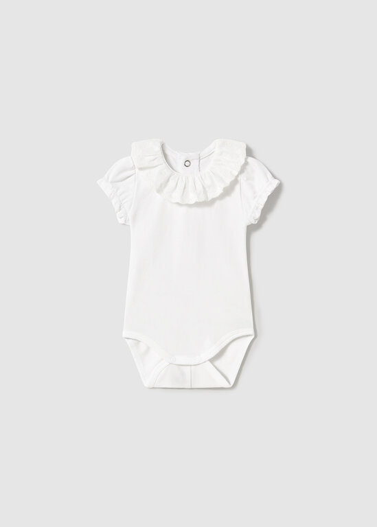 MAYORAL CACHE-COUCHE AVEC COL BRODERIE ANGLAISE - BLANC