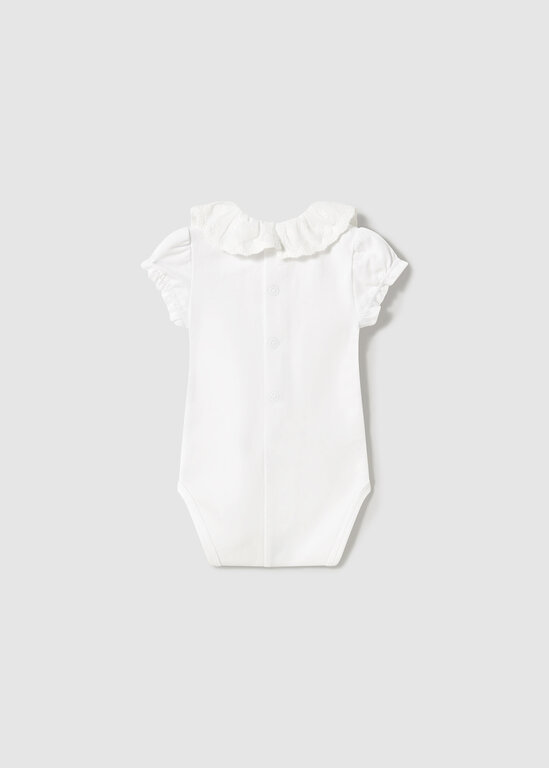 MAYORAL CACHE-COUCHE AVEC COL BRODERIE ANGLAISE - BLANC