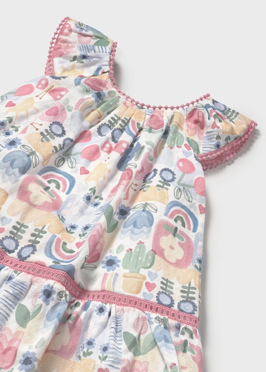 MAYORAL ROBE À IMPRIMÉS AQUARELLE - ROSÉ