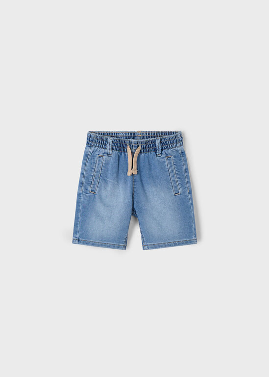 MAYORAL BERMUDA EN DENIM BROSSÉ - BLEU MOYEN