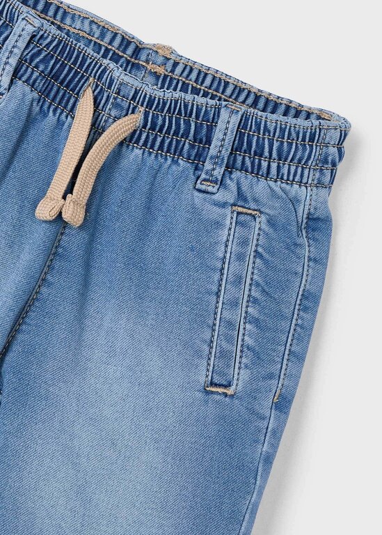 MAYORAL BERMUDA EN DENIM BROSSÉ - BLEU MOYEN