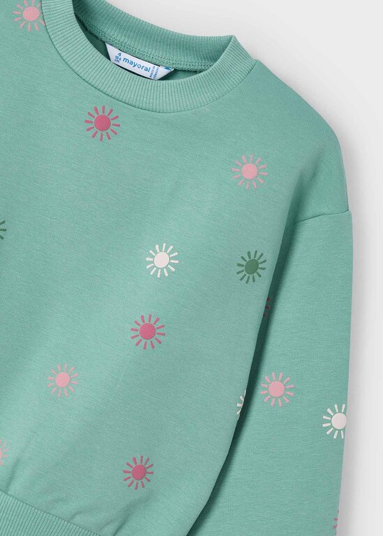 MAYORAL CREWNECK À IMPRIMÉS DE SOLEIL - MENTHE