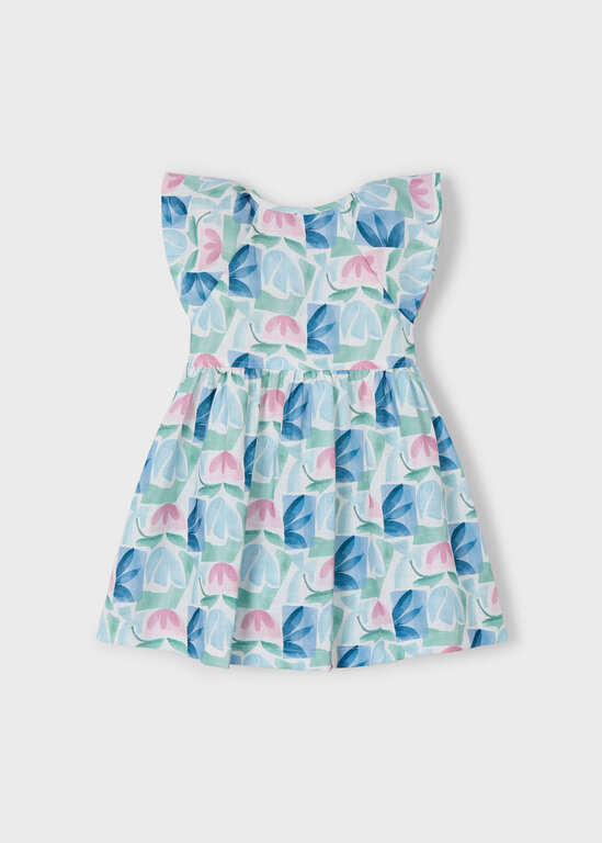 MAYORAL ROBE AVEC IMPRIMÉ DE TULIPES - MENTHE