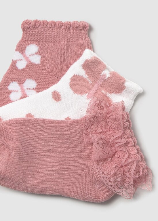 MAYORAL TRIO DE CHAUSSETTES À MOTIFS - ROSÉ