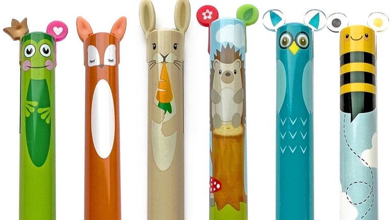 L'ATELIER FÊTE STYLO 2 COULEURS ANIMAUX