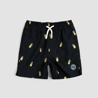 MILES THE LABEL MAILLOT SHORT À IMPRIMÉS D'ANANAS - NOIR
