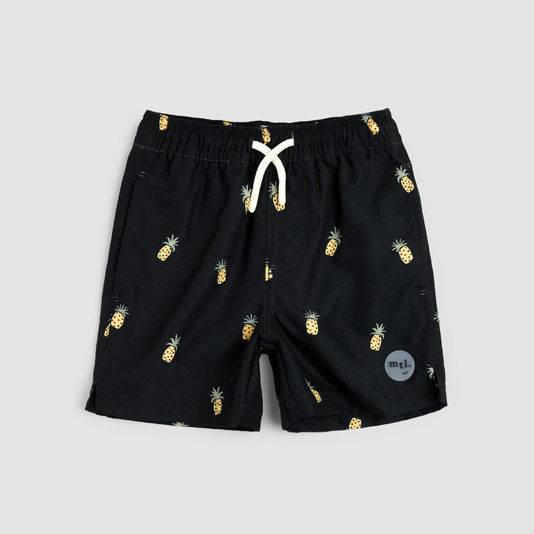 MILES THE LABEL MAILLOT SHORT À IMPRIMÉS D'ANANAS - NOIR