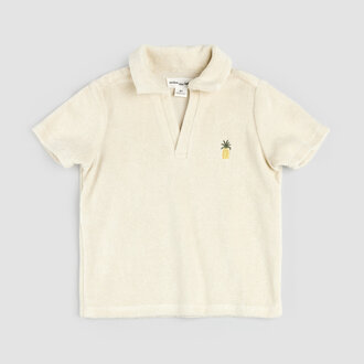 MILES THE LABEL POLO EN RATINE AVEC BRODERIE D'ANANAS - BEIGE