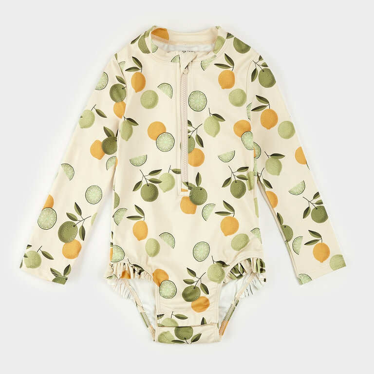 PETIT LEM MAILLOT MANCHES LONGUES À IMPRIMÉS D'AGRUMES - CRÈME