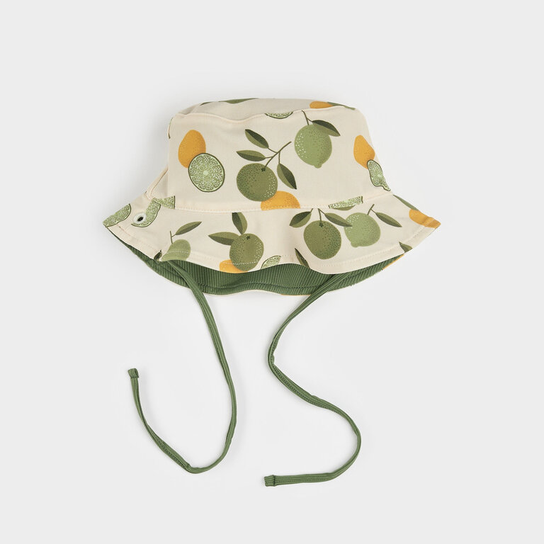 PETIT LEM CHAPEAU RÉVERSIBLE À IMPRIMÉS D'AGRUMES