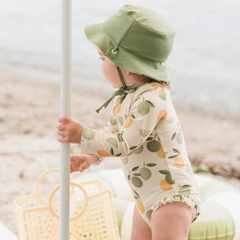 PETIT LEM CHAPEAU RÉVERSIBLE À IMPRIMÉS D'AGRUMES