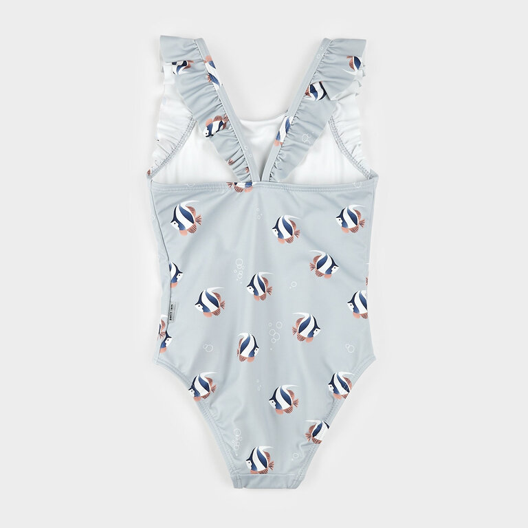 PETIT LEM MAILLOT À IMPRIMÉS DE POISSONS TROPICAUX - BLEU PÂLE