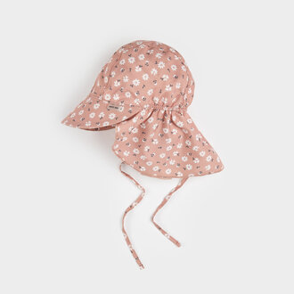 PETIT LEM CHAPEAU À OREILLETTES À IMPRIMÉS MARGUERITES - ROSE