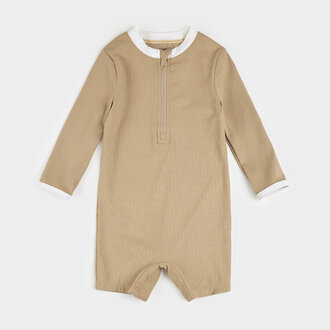 PETIT LEM MAILLOT COMBINAISON CÔTELÉ - TAUPE