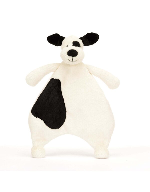 JELLYCAT PELUCHE RECONFORT - CHIEN NOIR ET CRÈME