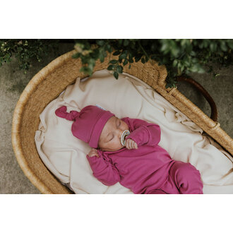 ZAK & ZOÉ BONNET EN BAMBOU (0-3 MOIS) - FUCHSIA