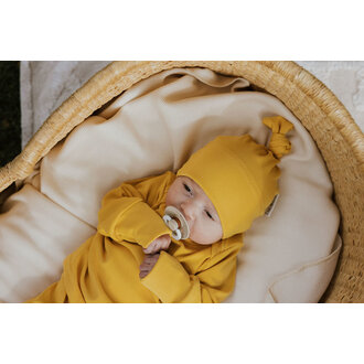 ZAK & ZOÉ BONNET EN BAMBOU (0-3 MOIS) - JAUNE