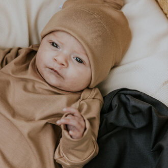 ZAK & ZOÉ BONNET EN BAMBOU (0-3 MOIS) - BEIGE