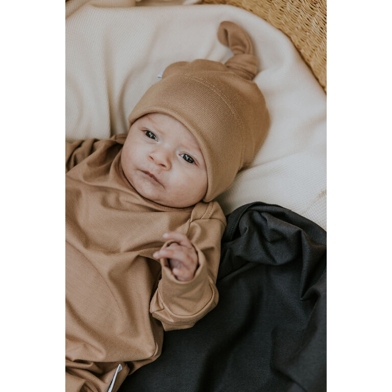 ZAK & ZOÉ BONNET EN BAMBOU (0-3 MOIS) - BEIGE