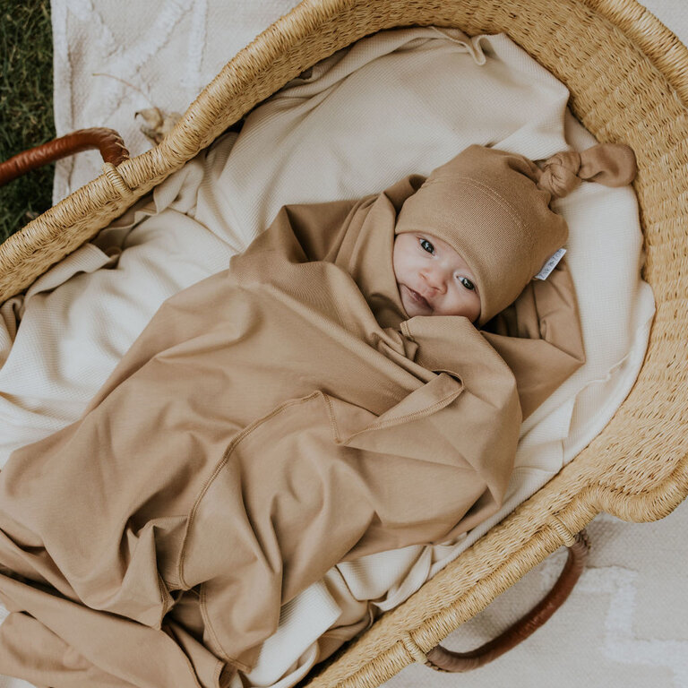ZAK & ZOÉ BONNET EN BAMBOU (0-3 MOIS) - BEIGE