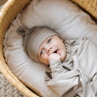 ZAK & ZOÉ BONNET EN BAMBOU (0-3 MOIS) - GRIS