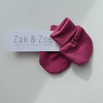 ZAK & ZOÉ MITAINES EN BAMBOU (0-3 MOIS) - FUCHSIA